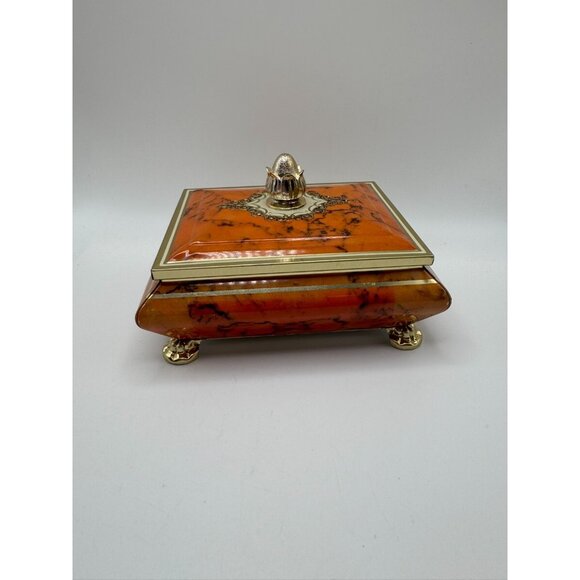 Vintage Confectionary Tin Box Blue Bird Harry Vincent LTD Orange England Britain - Picture 2 of 13